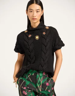 La DoubleJ Maglieria<Portrait TopSolid Black in Chunky Wool