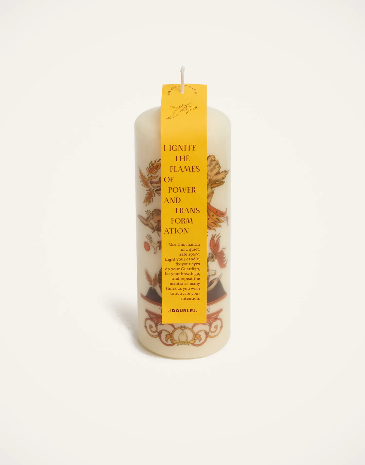 La DoubleJ Candele|Home Décor<Printed Pillar CandleThe Dragon Multicolor in Wax