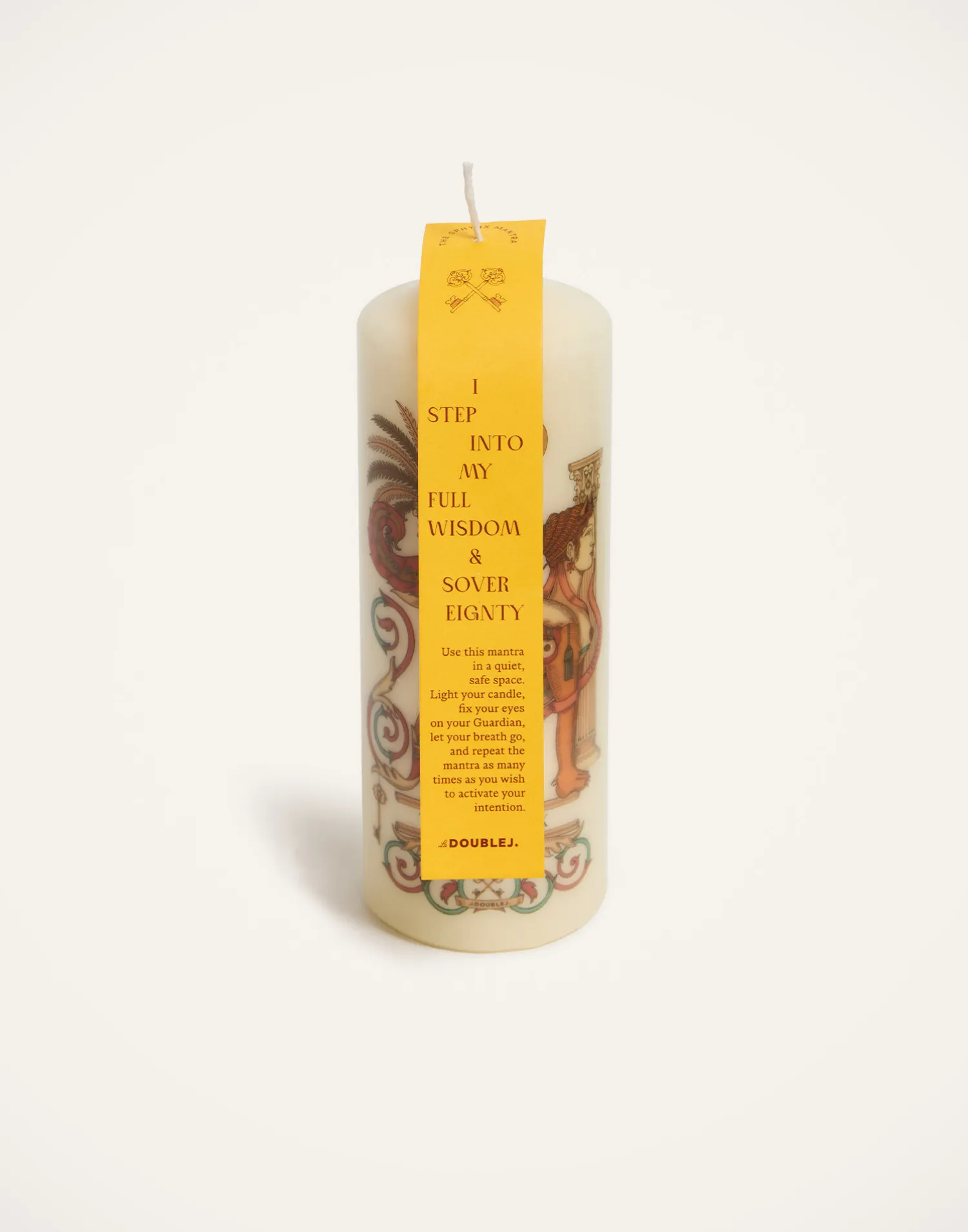La DoubleJ Candele|Home Décor<Printed Pillar CandleThe Sphynx Multicolor in Wax