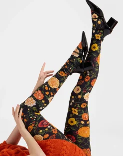 La DoubleJ Piccoli Accessori|Accessories<Printed TightsBotticelli Black in Stretch Nylon