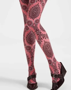 La DoubleJ Piccoli Accessori|Accessories<Printed TightsOltrarno Pink in Stretch Nylon