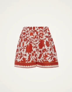 La DoubleJ Pantaloni E Shorts<Pull-Up ShortsDragonflower Mini Red in Summer Poplin