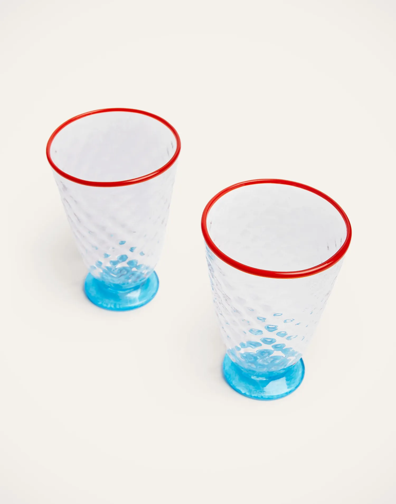 La DoubleJ Bicchieri|Vetro<Quilted Glasses Set Of 2Blue in Murano Glass
