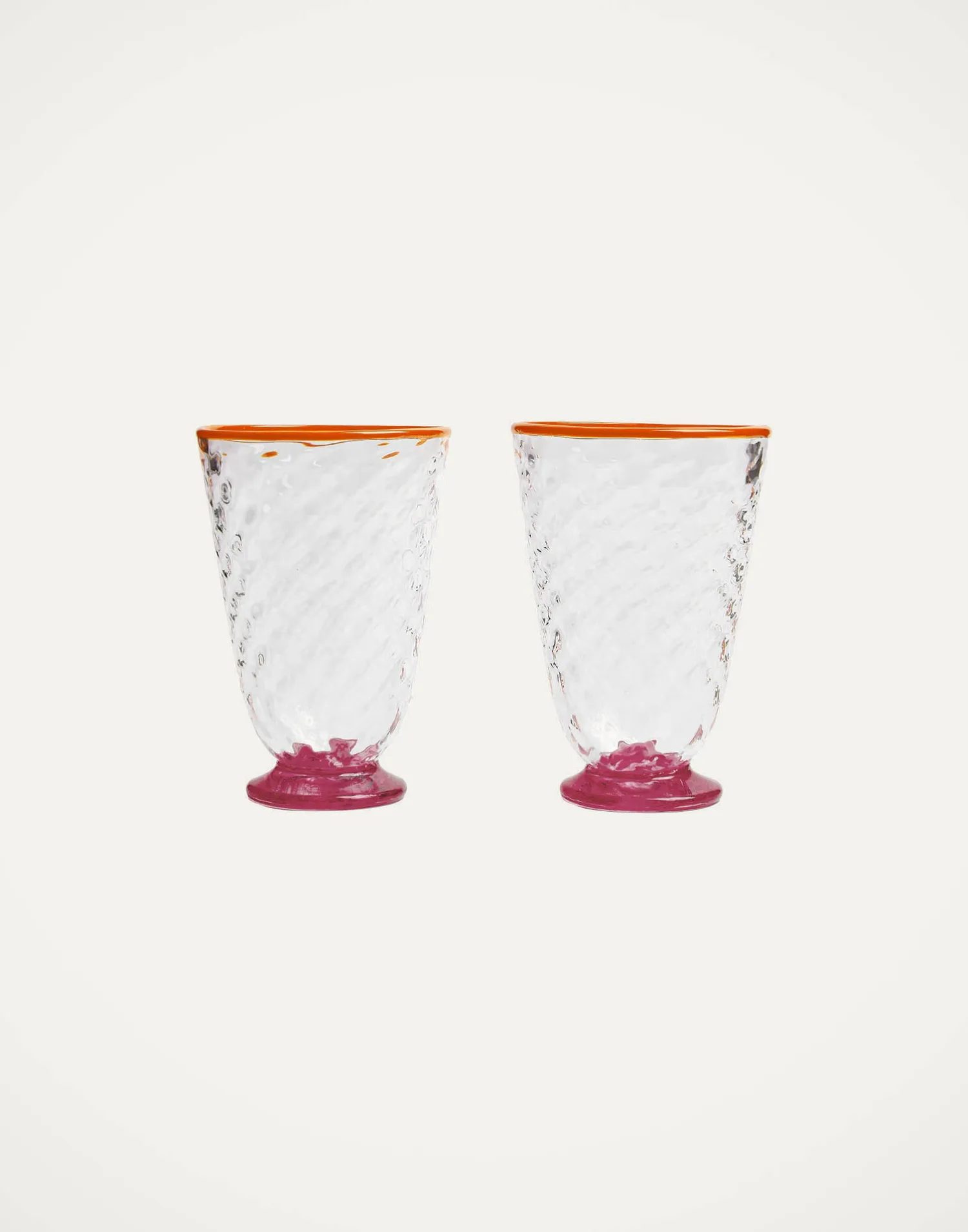 La DoubleJ Bicchieri|Vetro<Quilted Glasses Set Of 2Fuchsia in Murano Glass