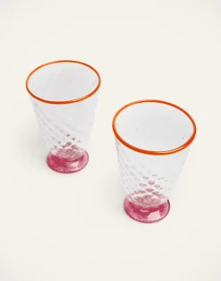 La DoubleJ Bicchieri|Vetro<Quilted Glasses Set Of 2Fuchsia in Murano Glass