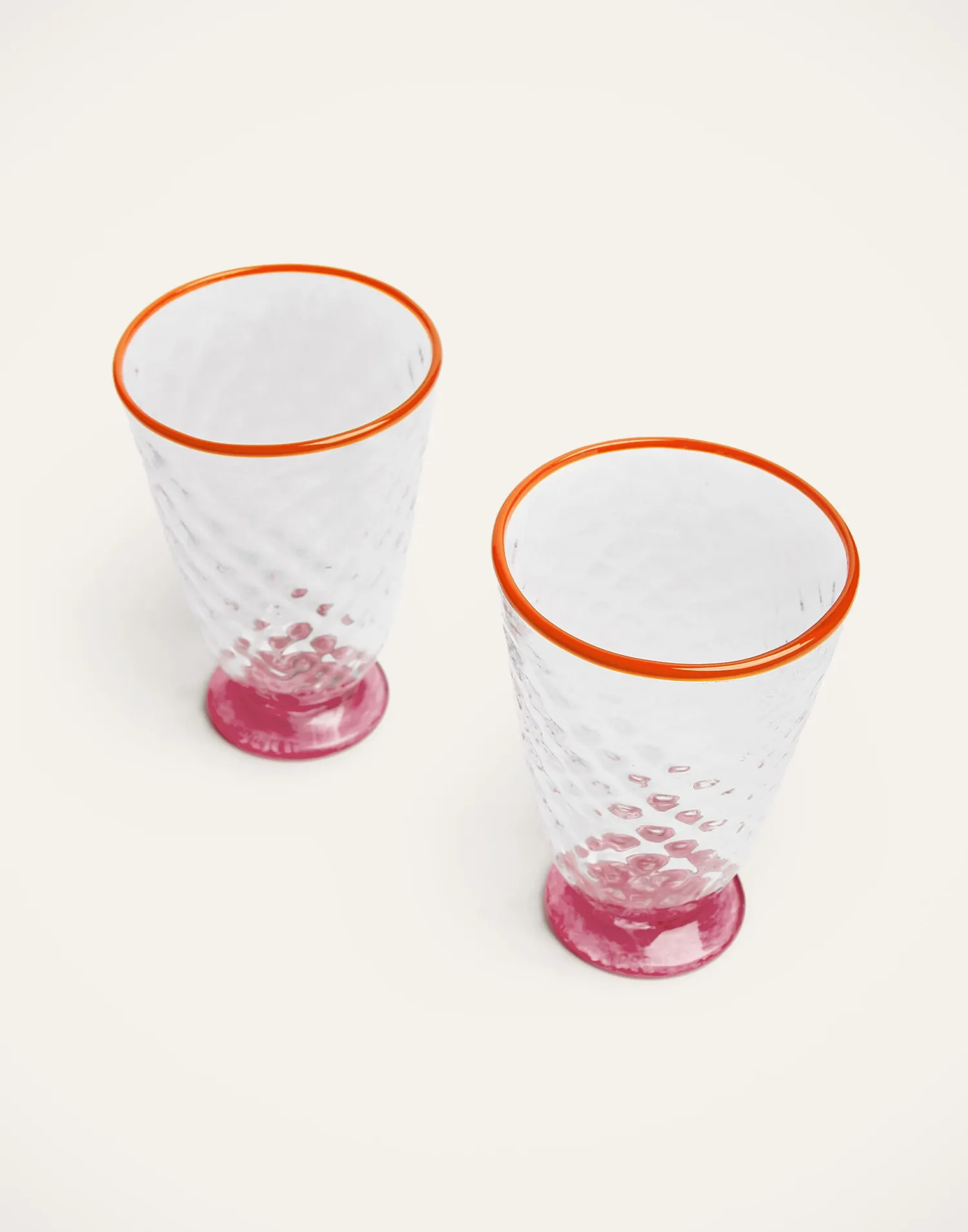 La DoubleJ Bicchieri|Vetro<Quilted Glasses Set Of 2Fuchsia in Murano Glass