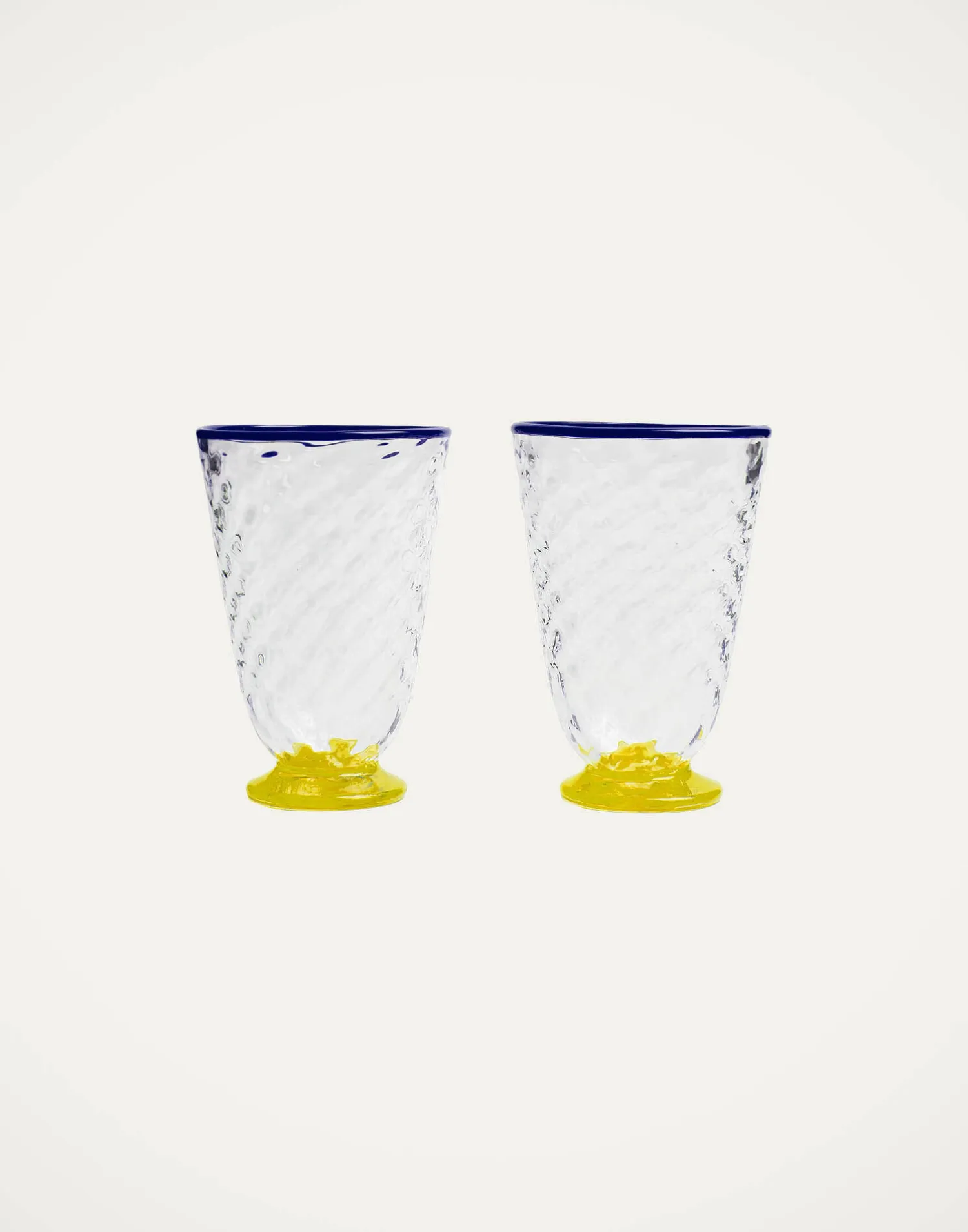 La DoubleJ Bicchieri|Vetro<Quilted Glasses Set Of 2Yellow in Murano Glass