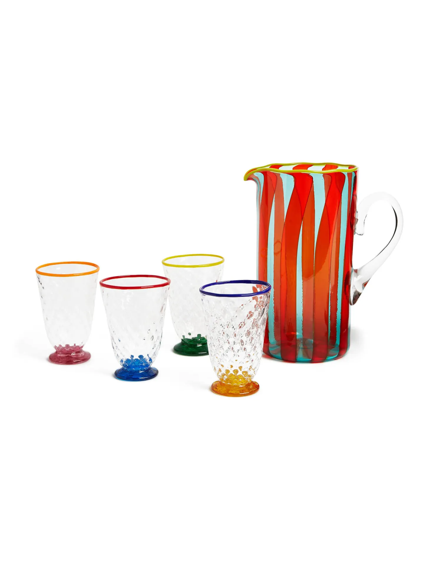 La DoubleJ Bicchieri|Vetro<Quilted Glasses Set Of 2Yellow in Murano Glass