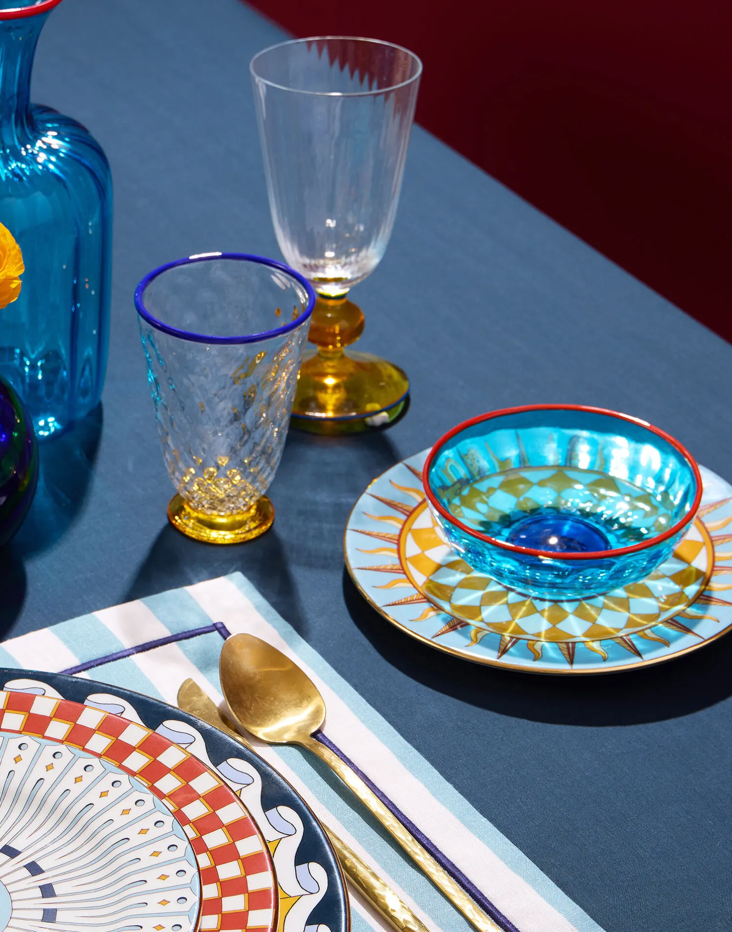 La DoubleJ Bicchieri|Vetro<Quilted Glasses Set Of 2Yellow in Murano Glass