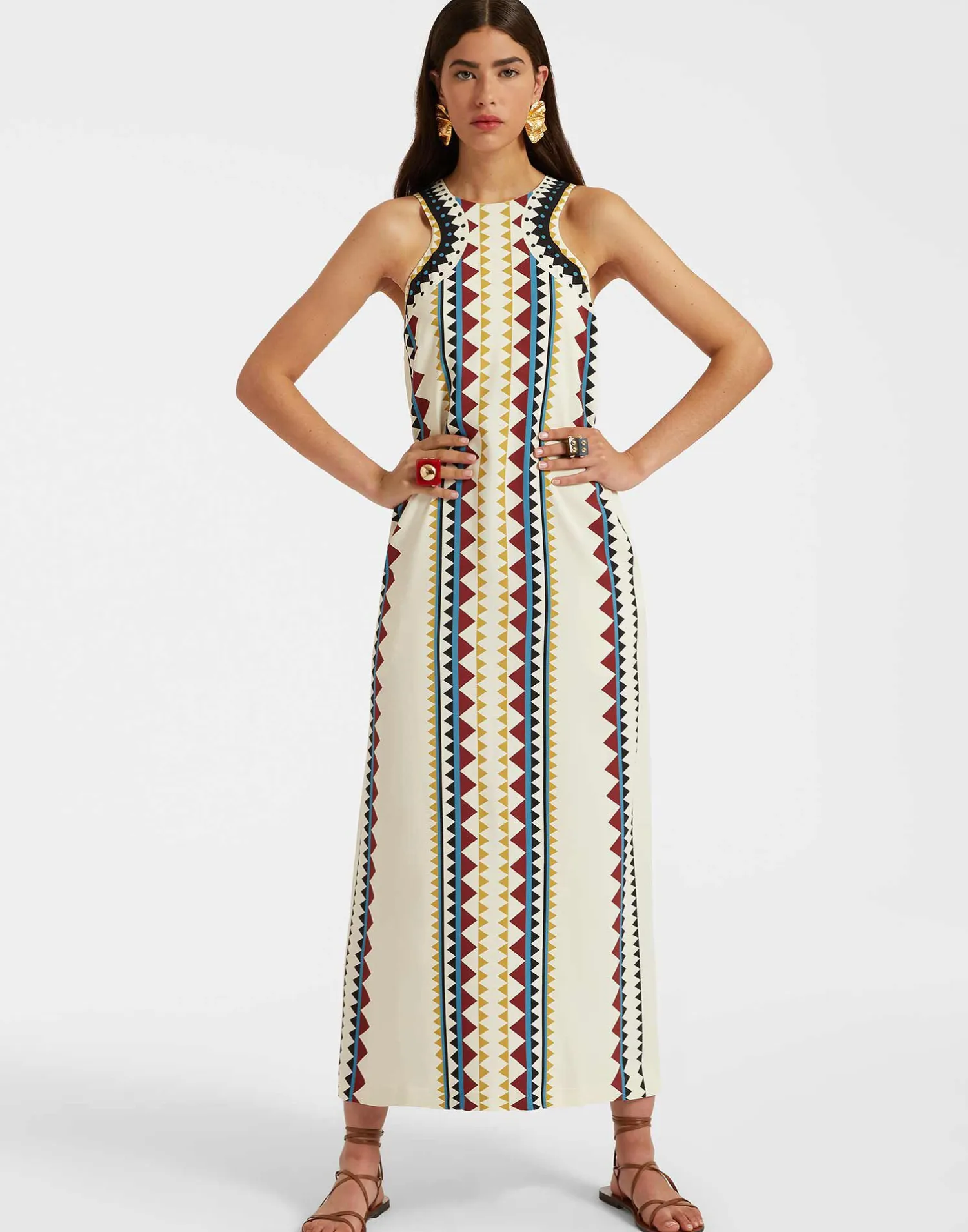 La DoubleJ Vestiti<Racer DressDoric Placée Cream in Envers Satin