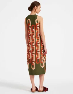 La DoubleJ Vestiti<Racer Midi DressPrometheus Plac&eacute;e Camouflage in Sabl&eacute;