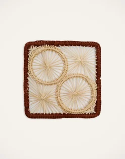La DoubleJ Bicchieri|Vetro<Raffia Coaster Set Of 4Mixed in Iraca