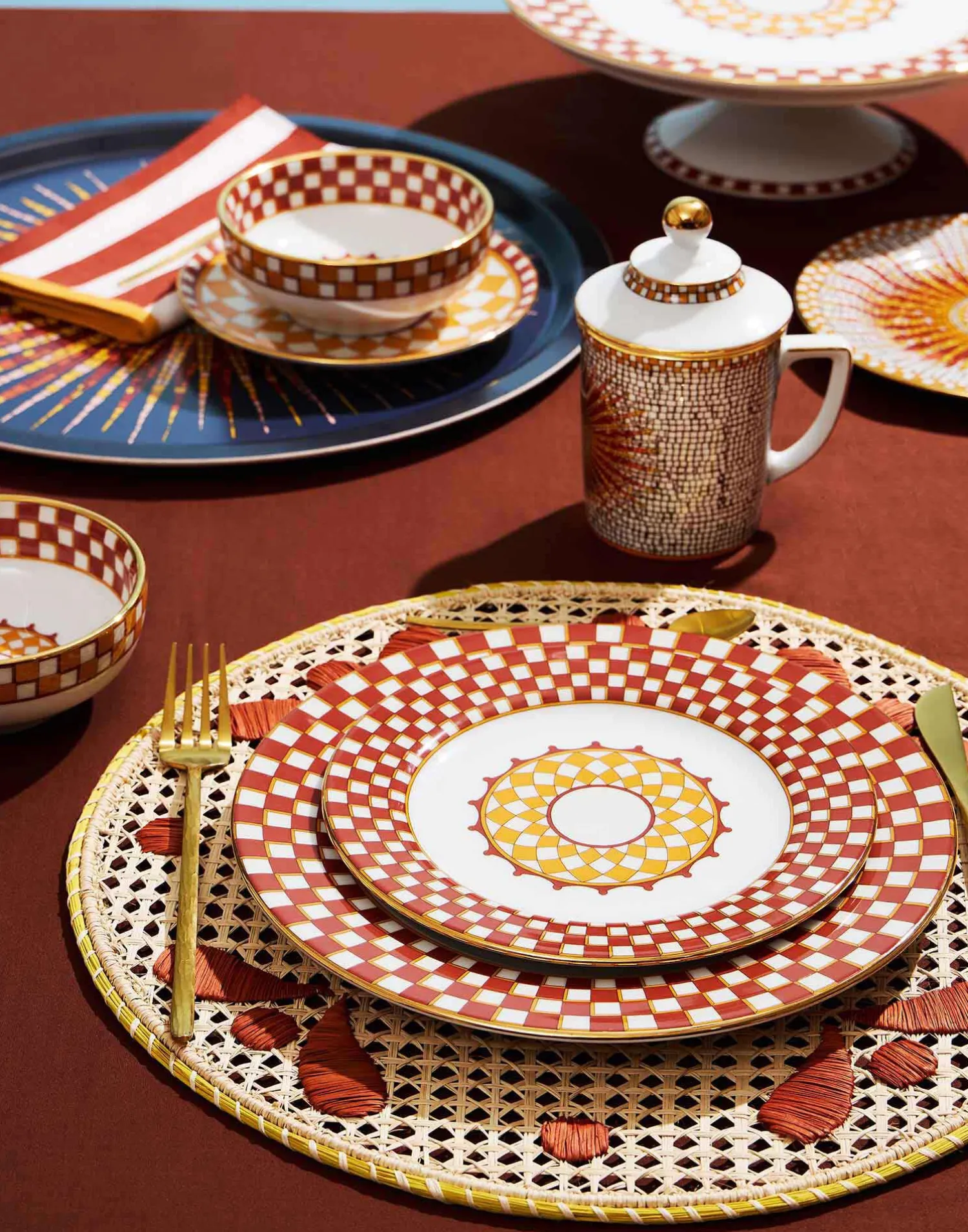 La DoubleJ Runner E Tovagliette|Tessili<Raffia Placemats Set Of 2Capri Brick in Raffia