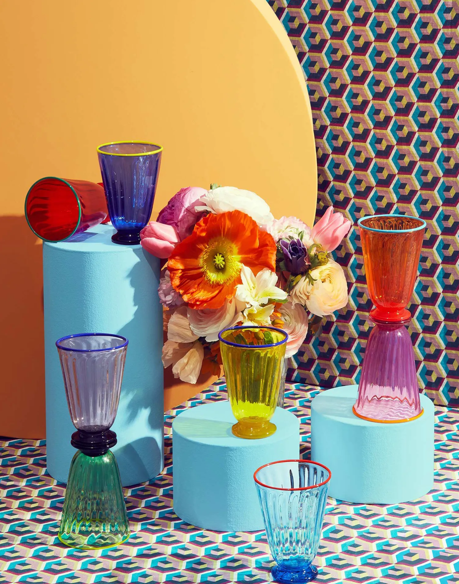 La DoubleJ Bicchieri|Vetro<Rainbow Glass Set of 8Rainbow in Glass