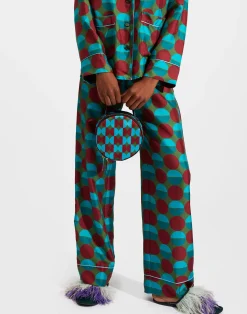 La DoubleJ Borse E Pochettes|Accessories<Round PochetteMezzaluna Green in Duchesse