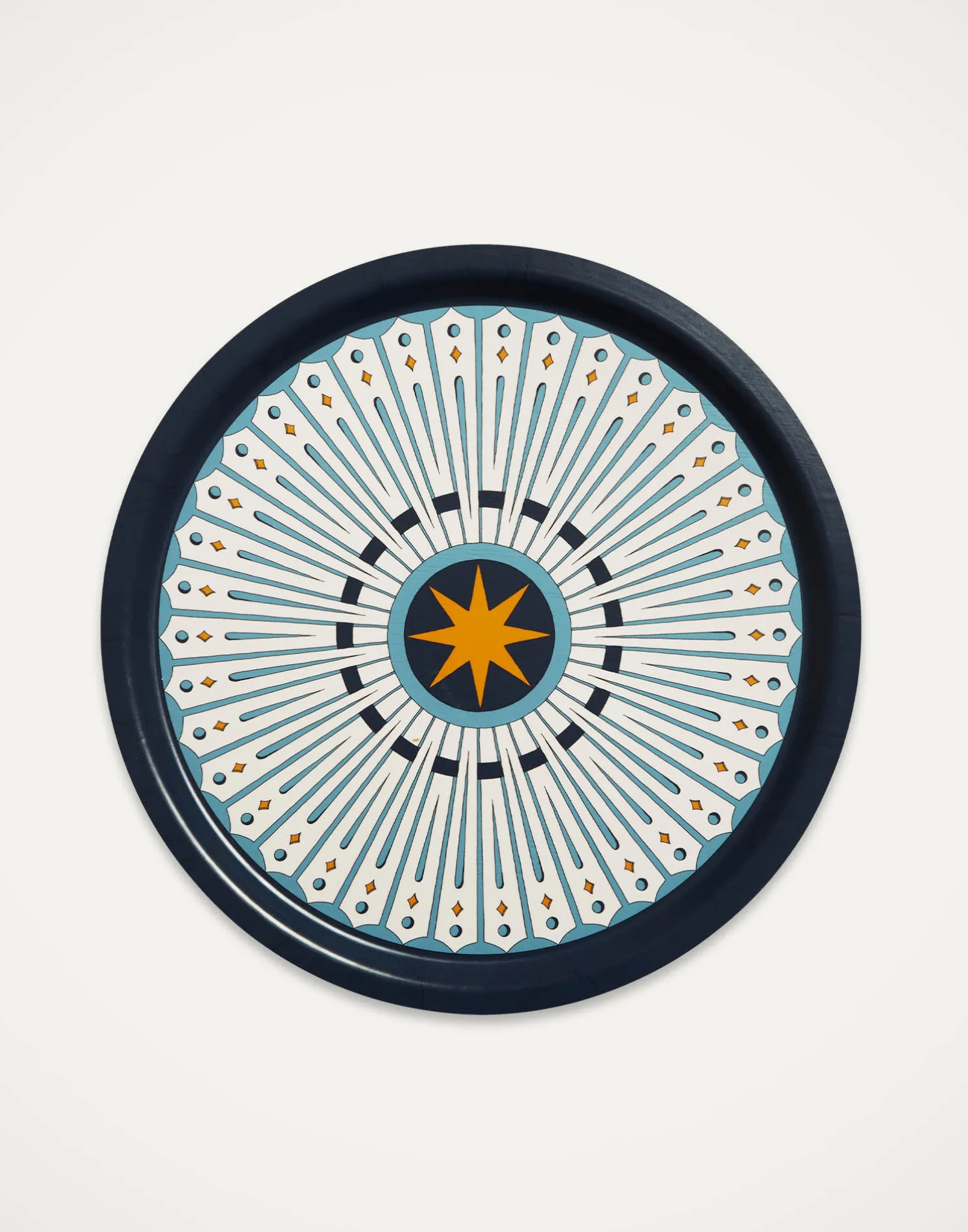 La DoubleJ Vassoi E Svuotatasche|Home Décor<Round Printed TrayFeria Midnight in Laminated Birch Wood