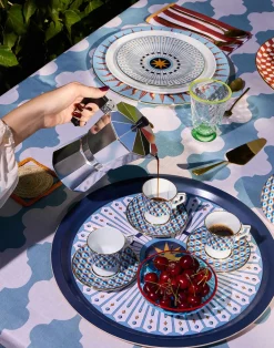 La DoubleJ Vassoi E Svuotatasche|Home Décor<Round Printed TrayFeria Midnight in Laminated Birch Wood
