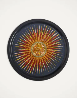 La DoubleJ Vassoi E Svuotatasche|Home Décor<Round Printed TraySunrays Midnight in Laminated Birch Wood