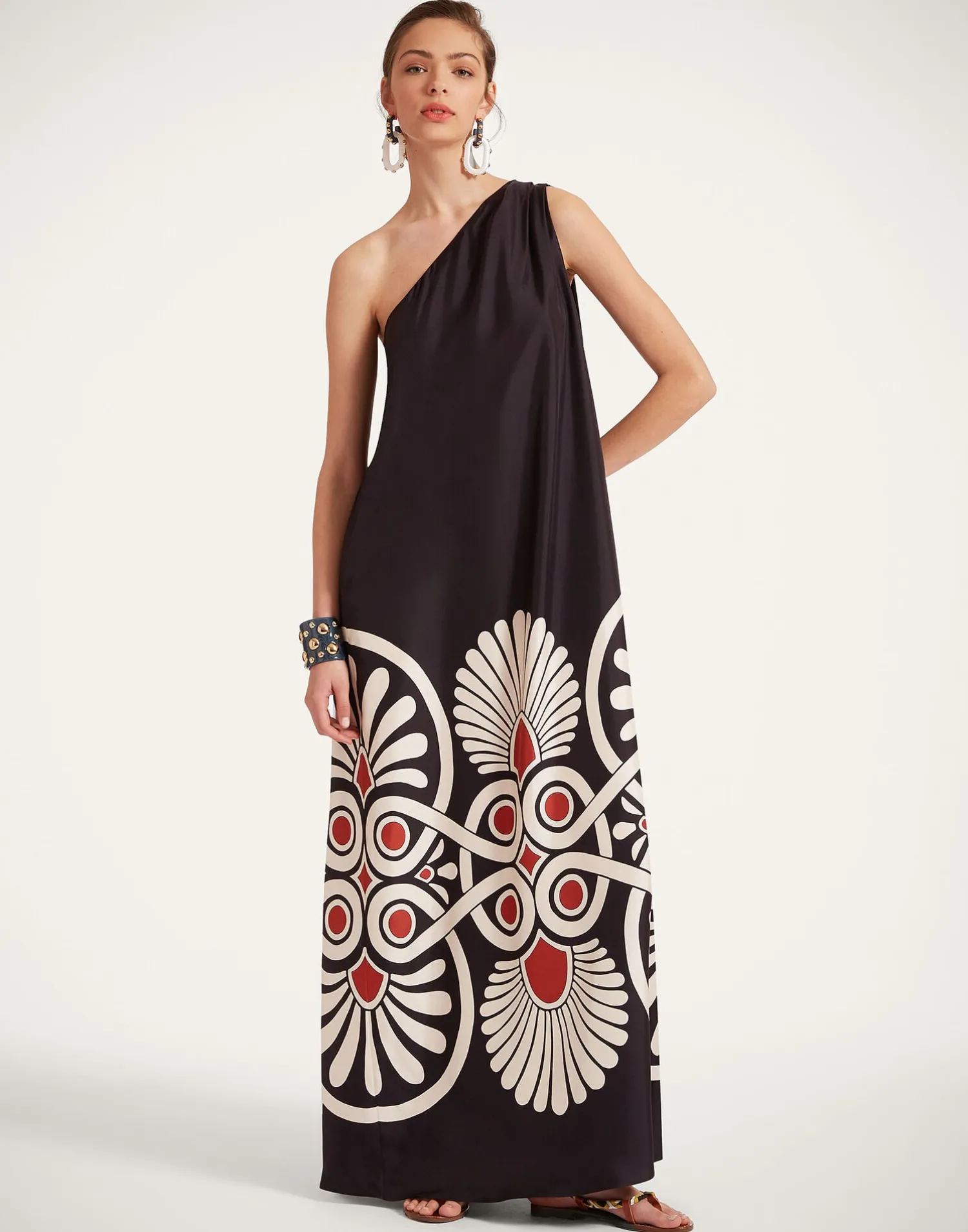 La DoubleJ Party Dressing<Roy DressMedallion Placée Black in Silk Twill