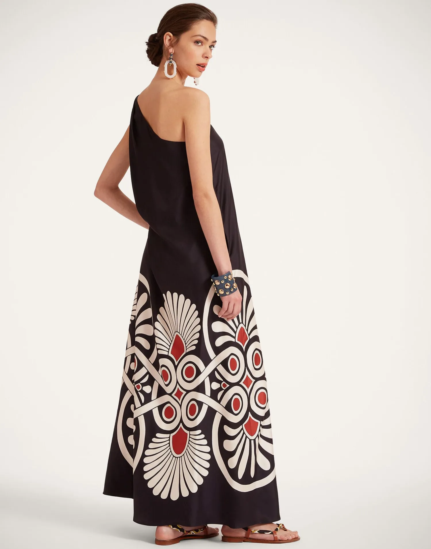 La DoubleJ Party Dressing<Roy DressMedallion Placée Black in Silk Twill