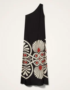 La DoubleJ Party Dressing<Roy DressMedallion Placée Black in Silk Twill