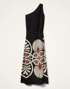 La DoubleJ Party Dressing<Roy DressMedallion Placée Black in Silk Twill
