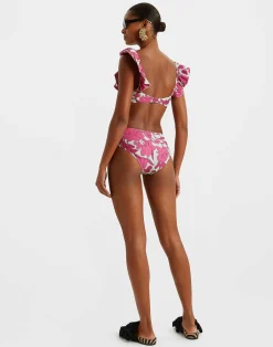 La DoubleJ Moda Mare<Ruffle Bikini TopLilium Purple in Piquet Lycra