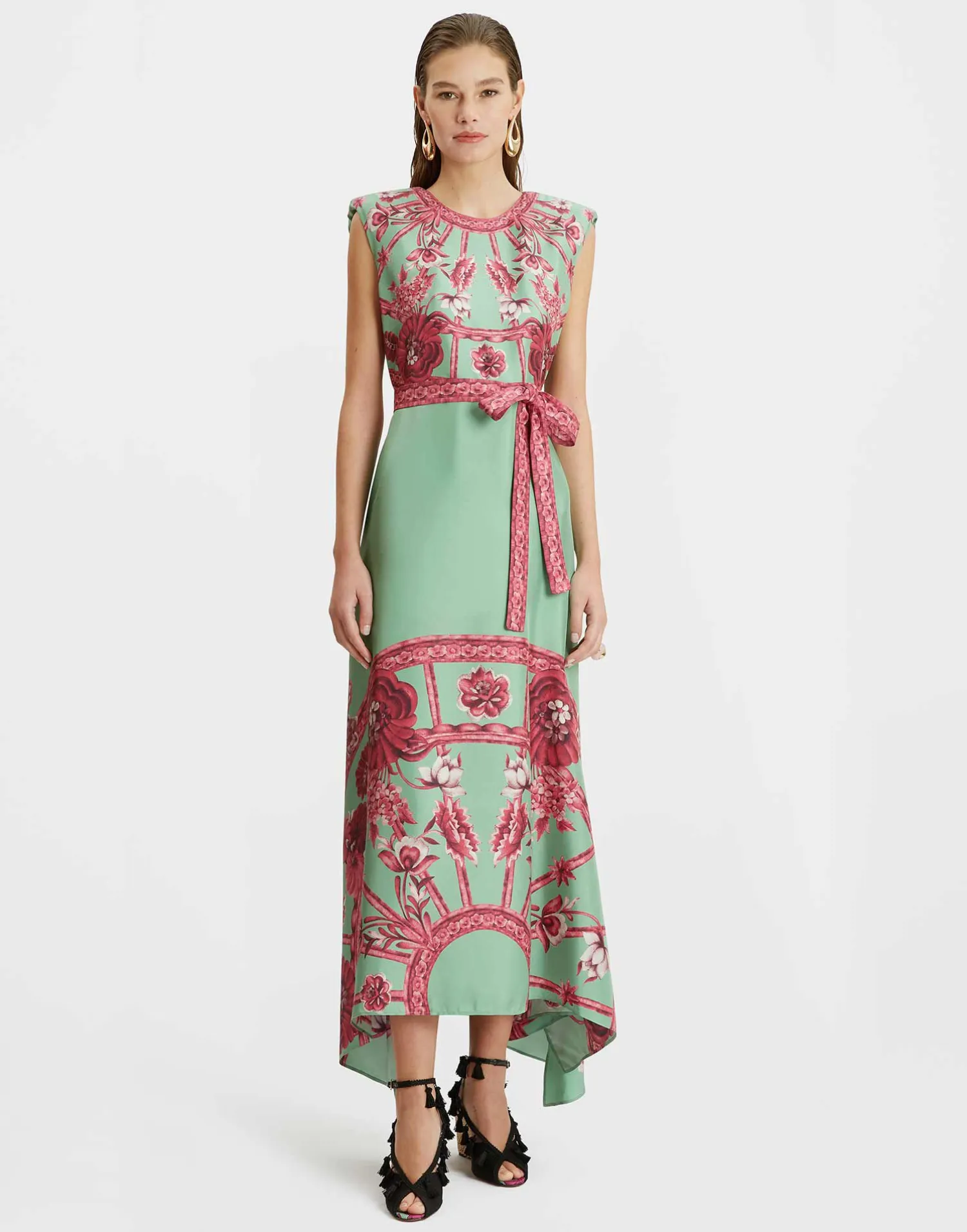 La DoubleJ Vestiti<San Carlo DressZodiac Placée Acquamarine in Silk Twill