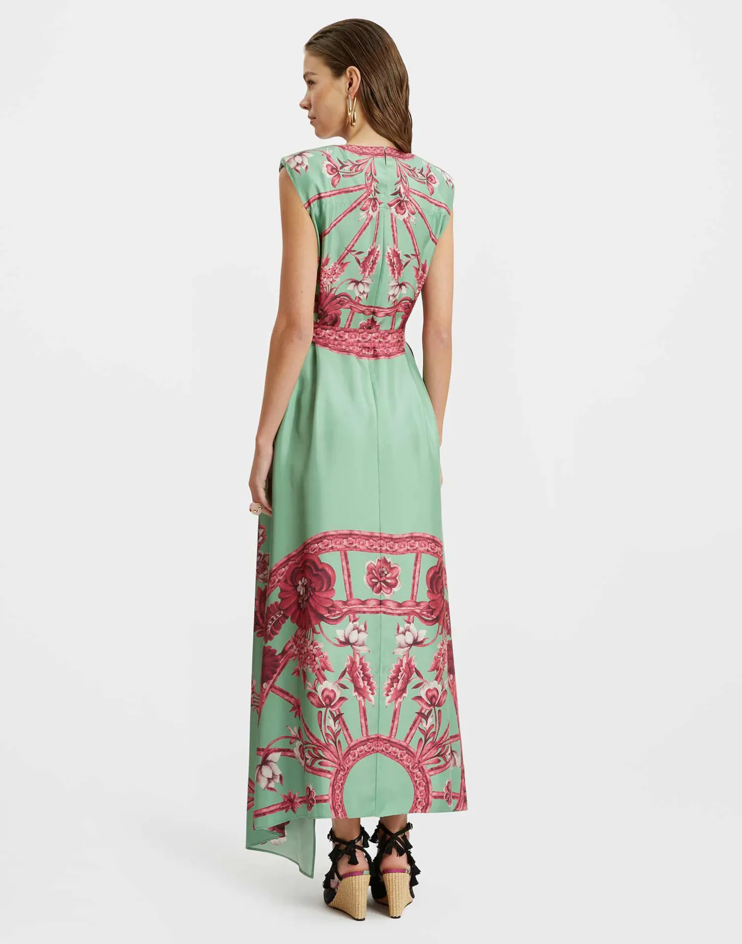 La DoubleJ Vestiti<San Carlo DressZodiac Placée Acquamarine in Silk Twill