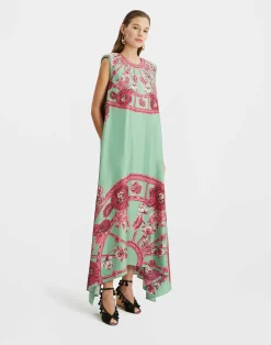 La DoubleJ Vestiti<San Carlo DressZodiac Placée Acquamarine in Silk Twill