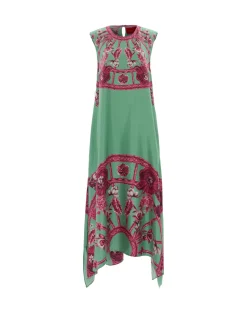 La DoubleJ Vestiti<San Carlo DressZodiac Placée Acquamarine in Silk Twill