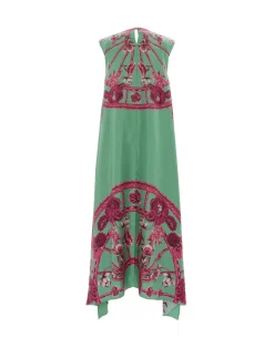 La DoubleJ Vestiti<San Carlo DressZodiac Placée Acquamarine in Silk Twill