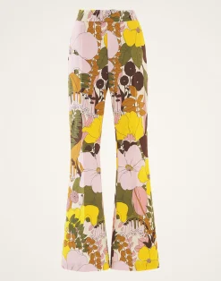 La DoubleJ Pantaloni E Shorts<Saturday Night PantsBig Flower Rose in Heavy Cotton Stretch