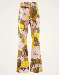 La DoubleJ Pantaloni E Shorts<Saturday Night PantsBig Flower Rose in Heavy Cotton Stretch