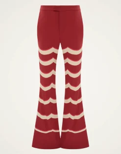La DoubleJ Pantaloni E Shorts<Saturday Night PantsFans Plac&eacute;e Red in Envers Satin
