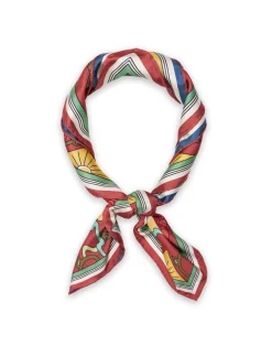 La DoubleJ Foulard E Sciarpe|Accessories<Scarf Double (90X90)Taormina Placée Ivory in Twill Silk