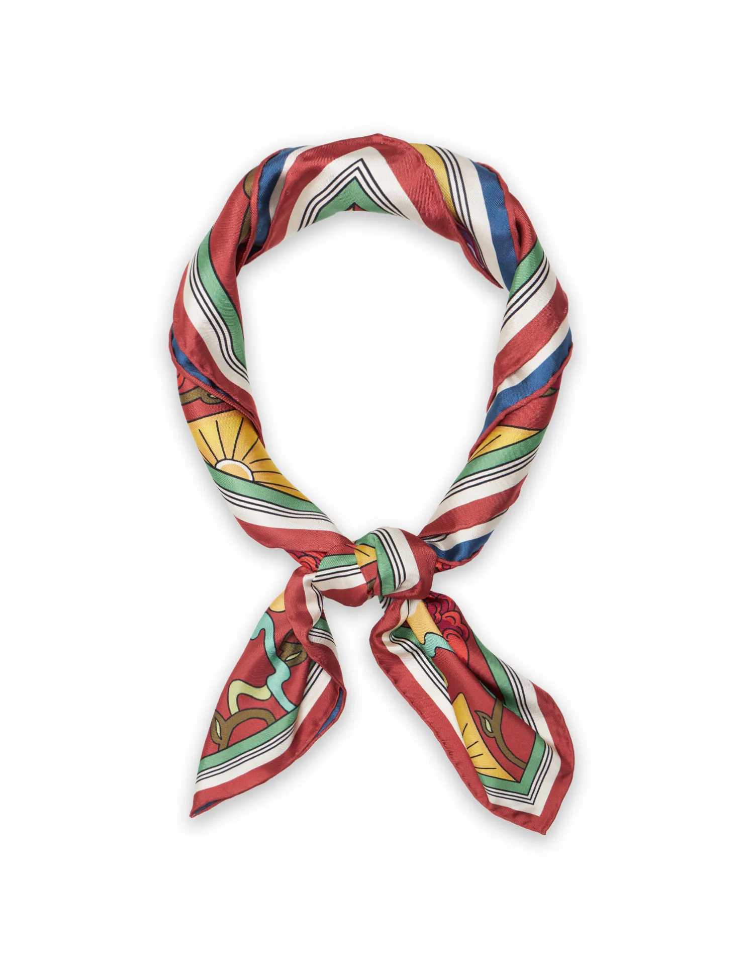 La DoubleJ Foulard E Sciarpe|Accessories<Scarf Double (90X90)Taormina Placée Ivory in Twill Silk