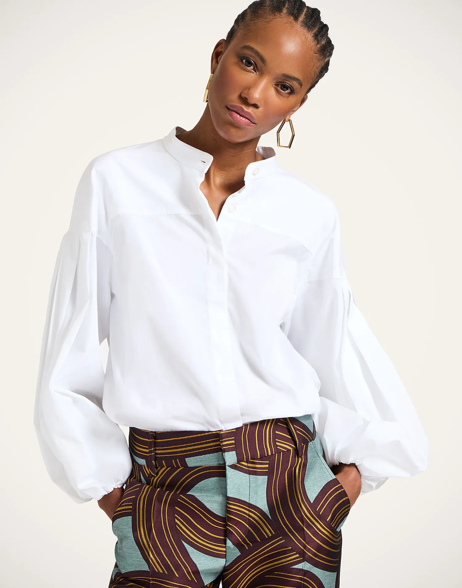 La DoubleJ Camicie E Top<Share Your Screen ShirtSolid White in Cotton Poplin