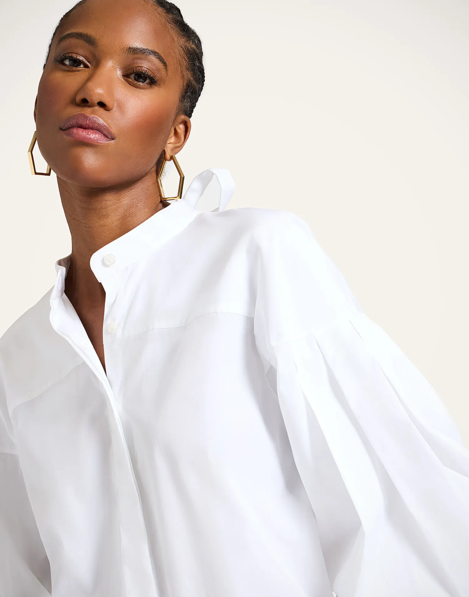 La DoubleJ Camicie E Top<Share Your Screen ShirtSolid White in Cotton Poplin