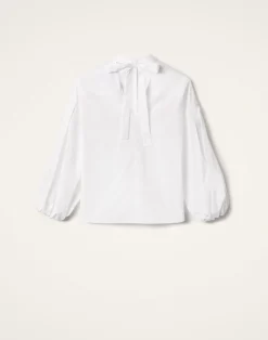 La DoubleJ Camicie E Top<Share Your Screen ShirtSolid White in Cotton Poplin
