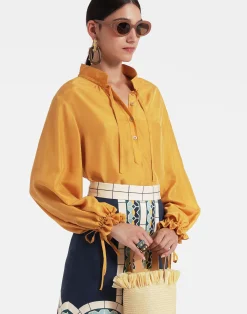 La DoubleJ Camicie E Top<Shirt And SassySolid Gold in Washed Silk