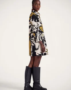 La DoubleJ Party Dressing<Short Artemis DressMarea Black & White in Cady Wool