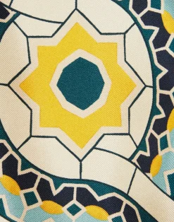 La DoubleJ Camicie E Top<Short ShirtMudejar Placée Blue in Silk Twill