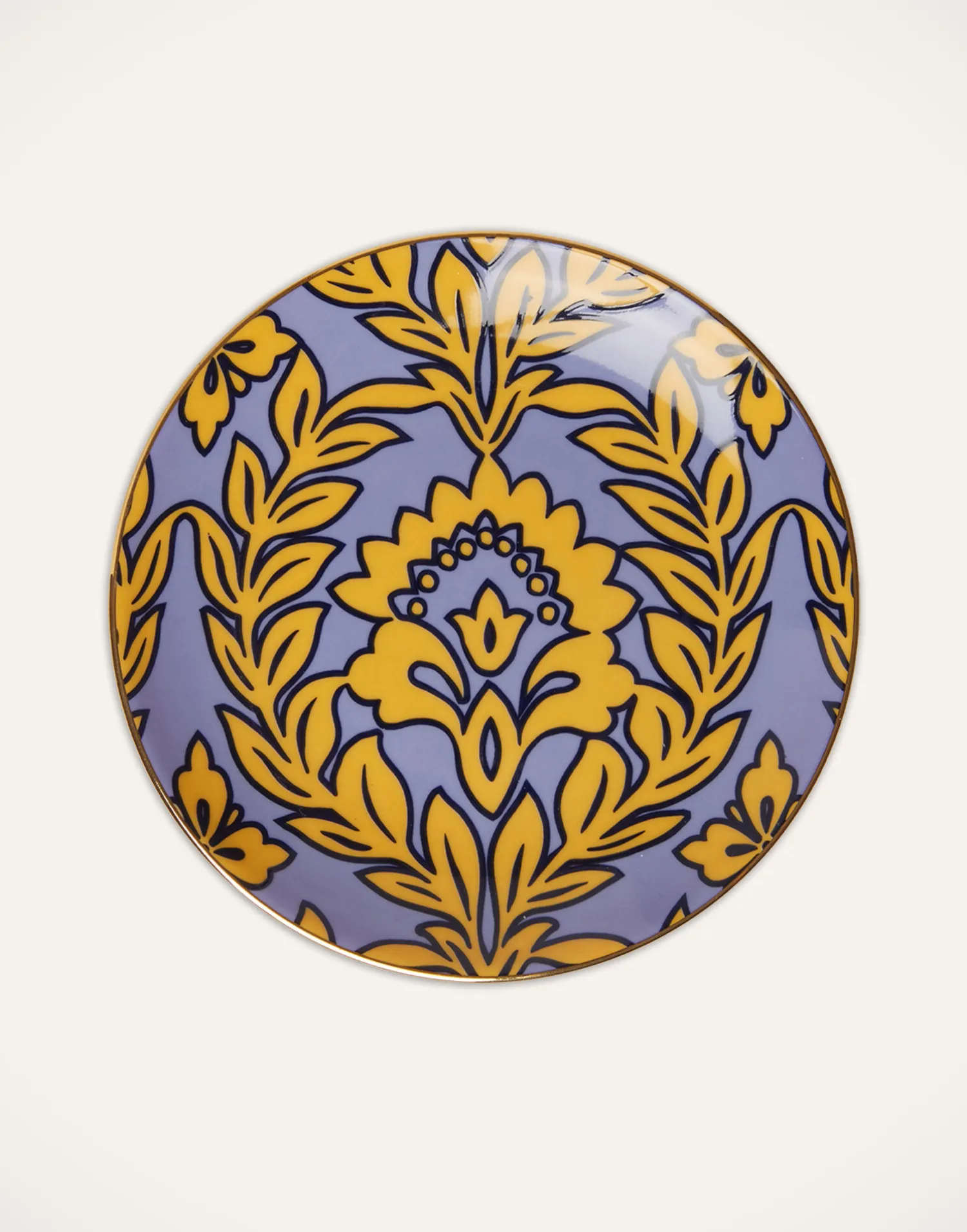 La DoubleJ Piatti Da Dessert & Piattini|Tavola<Side Plates Set Of 2Yellow - Violet Garland in Porcelain