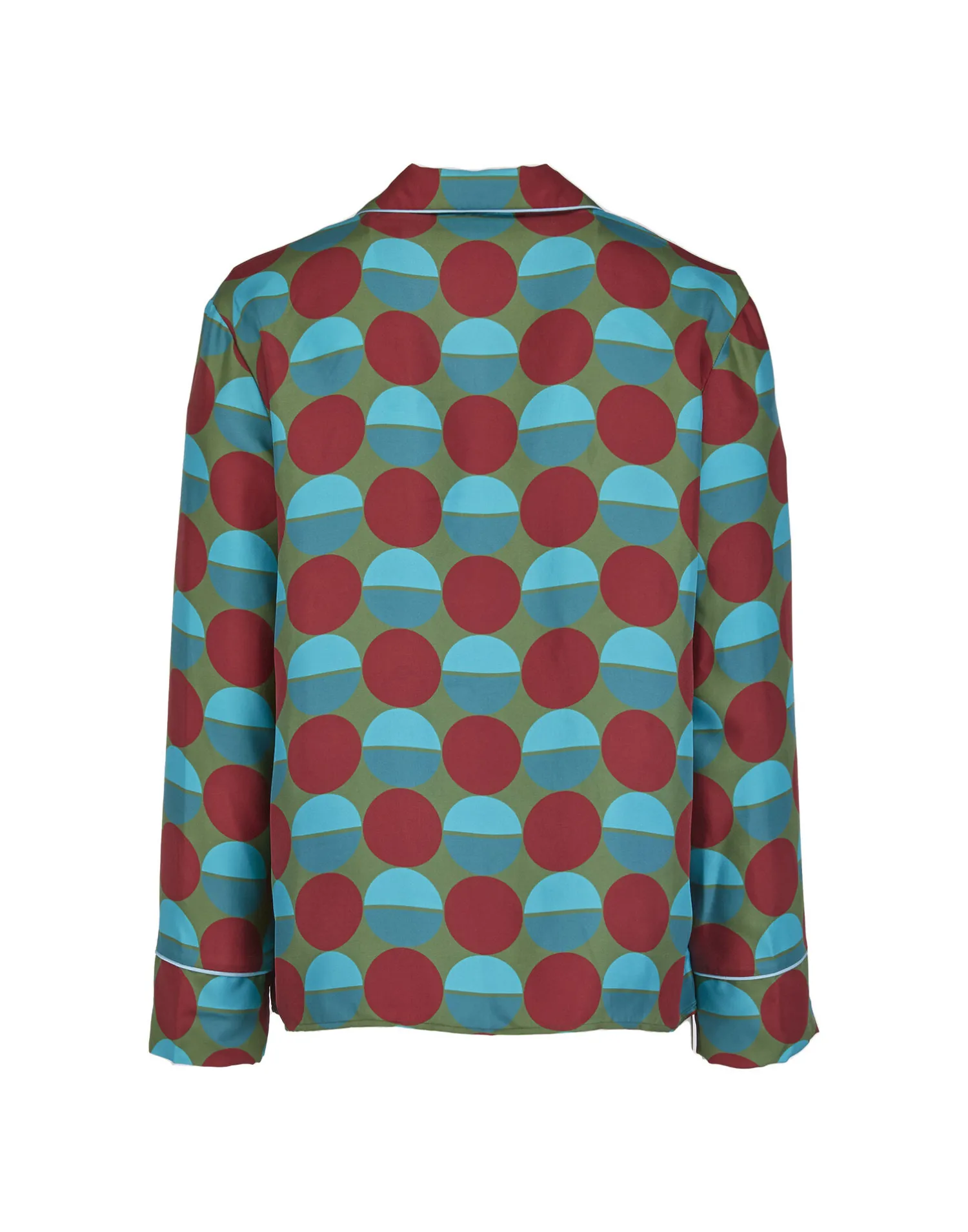 La DoubleJ Loungewear<Silk PajamaSfere Grandi Verde in Twill Silk