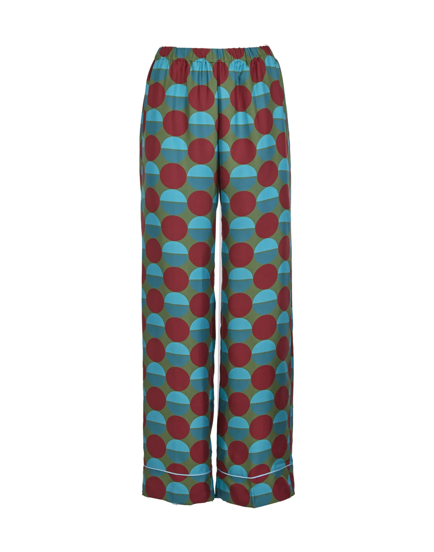 La DoubleJ Loungewear<Silk PajamaSfere Grandi Verde in Twill Silk