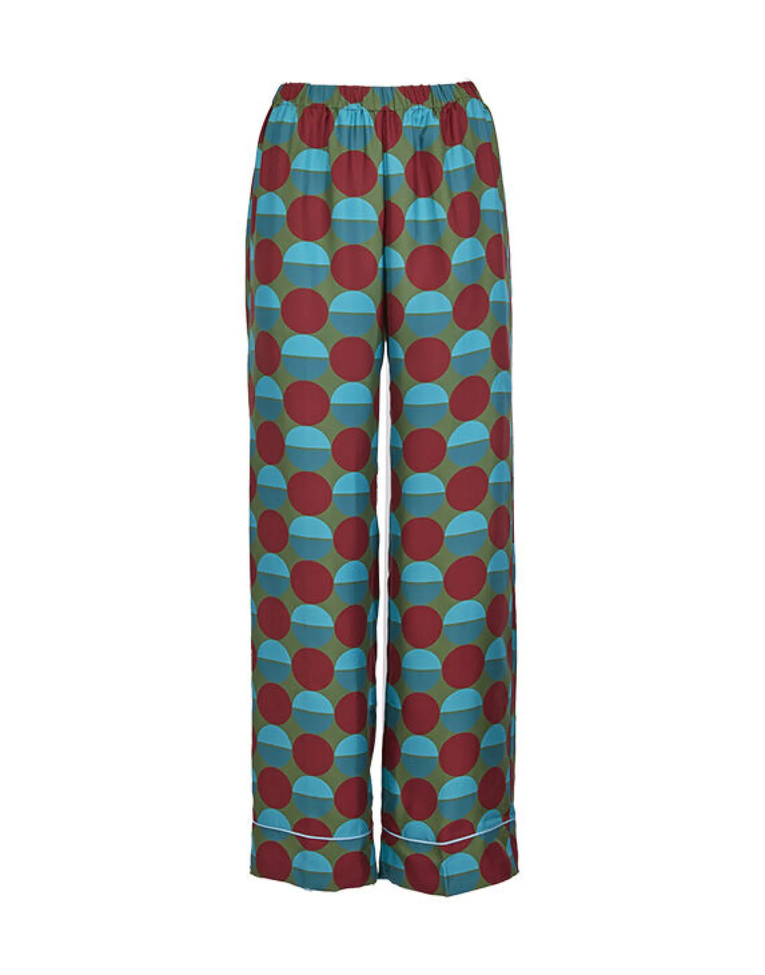 La DoubleJ Loungewear<Silk PajamaSfere Grandi Verde in Twill Silk