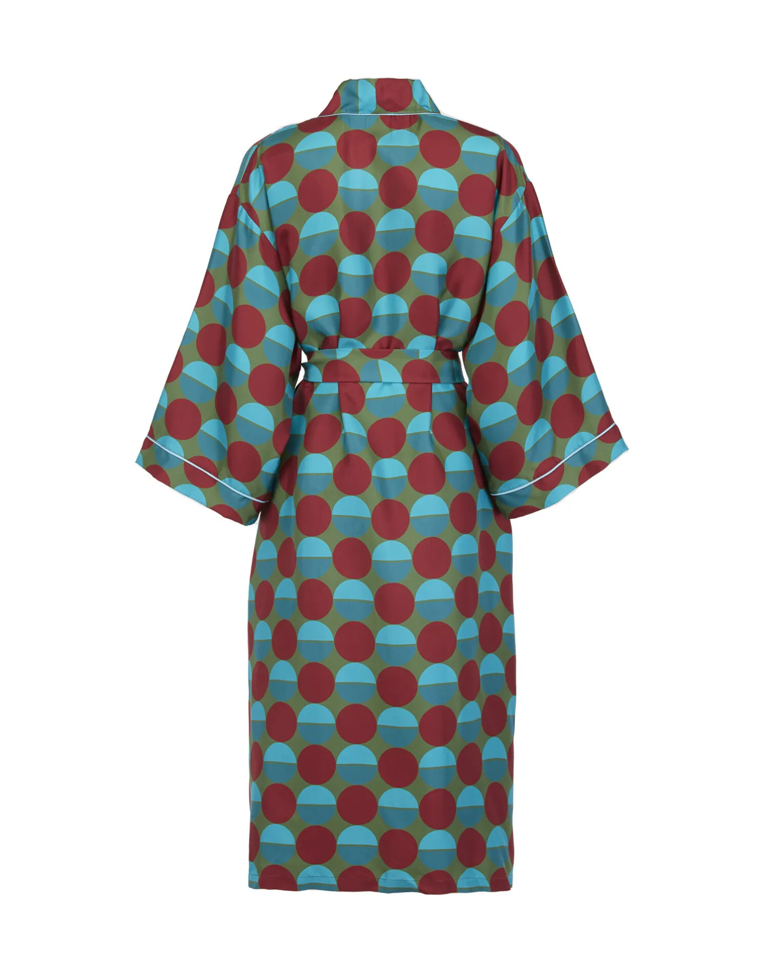 La DoubleJ Loungewear<Silk RobeSfere Grandi Verde in Twill Silk