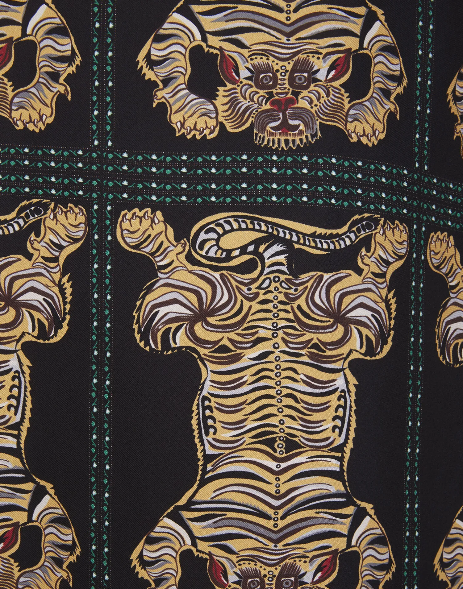 La DoubleJ Loungewear<Silk RobeTiger Tiles Black in Twill Silk