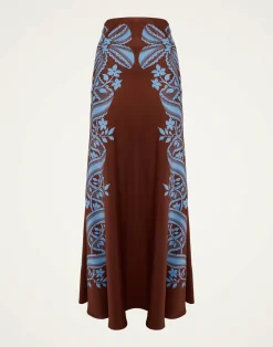 La DoubleJ Gonne<Sleek SkirtSignoria Placée Brown in Satin